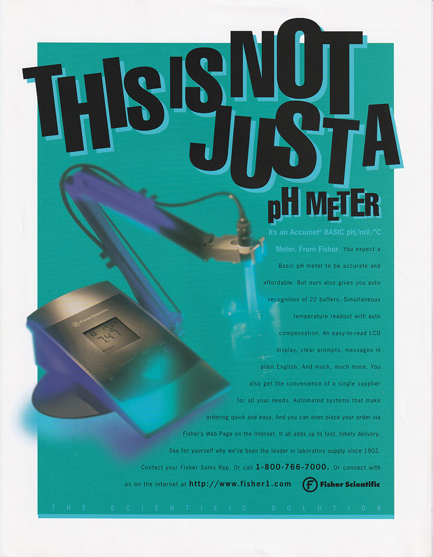Fisher pH Meters ad