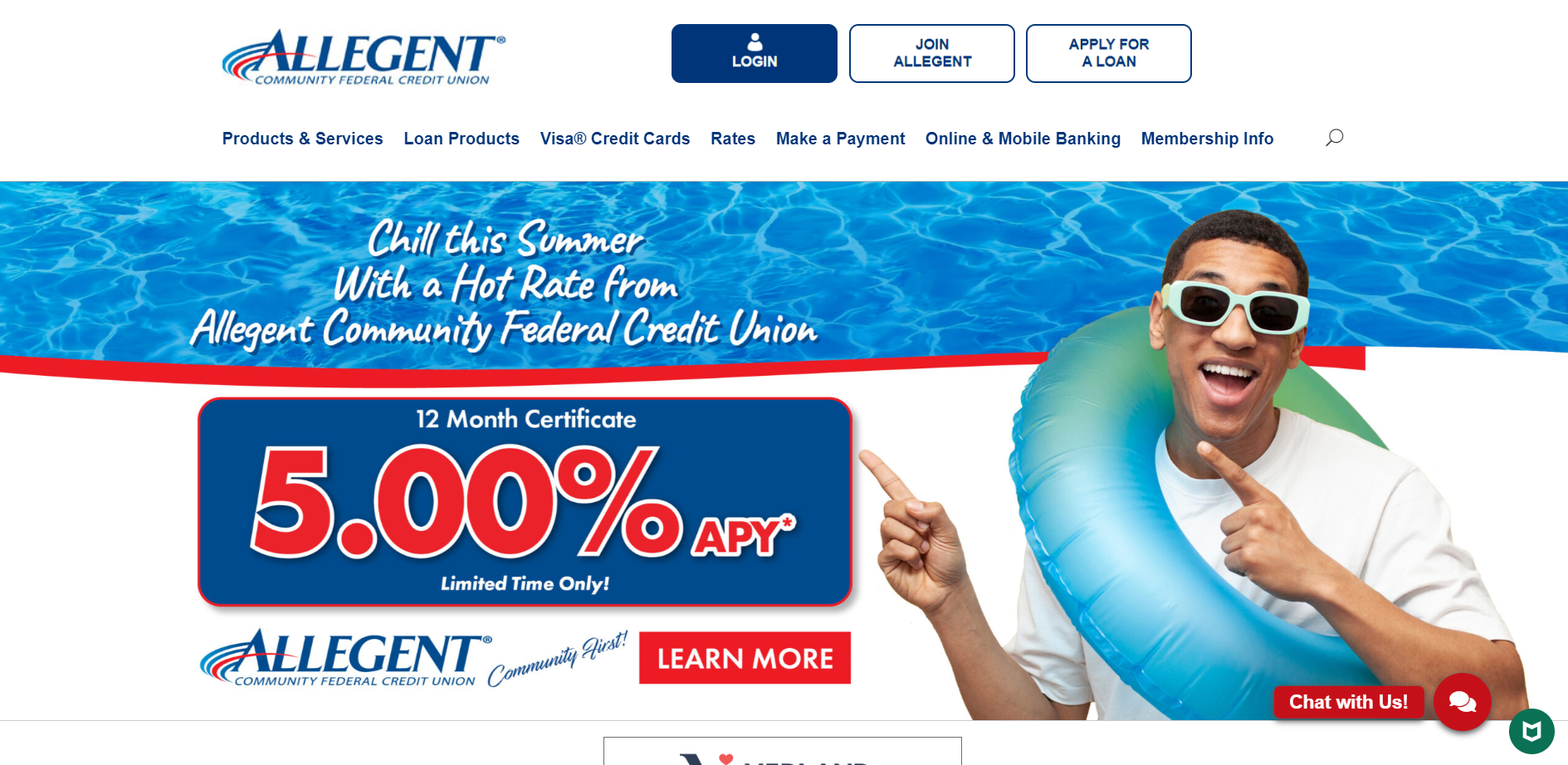 Allegent CFCU website home page