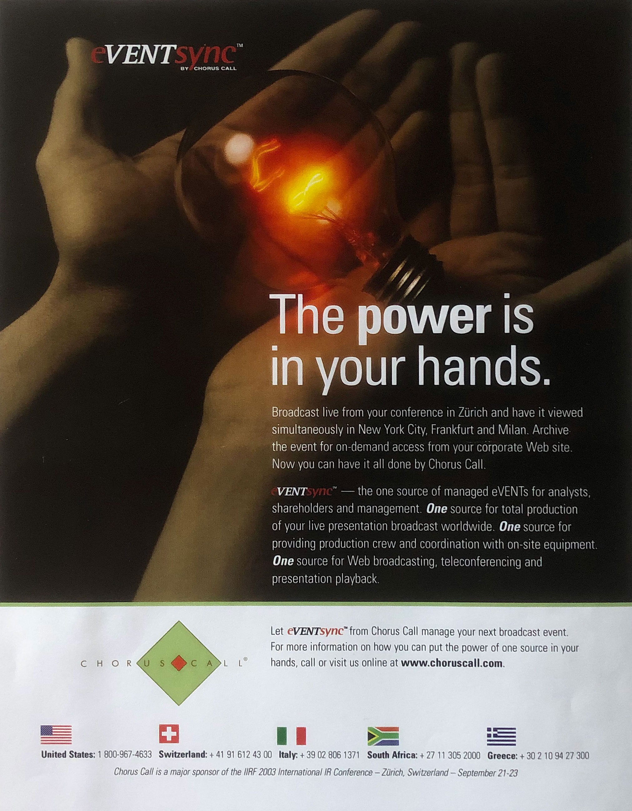 image ad for eVENTsync from Chorus Call