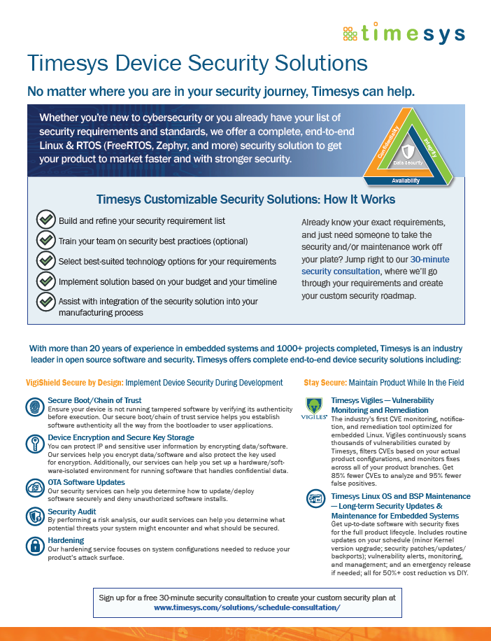 front of security solutions data sheet